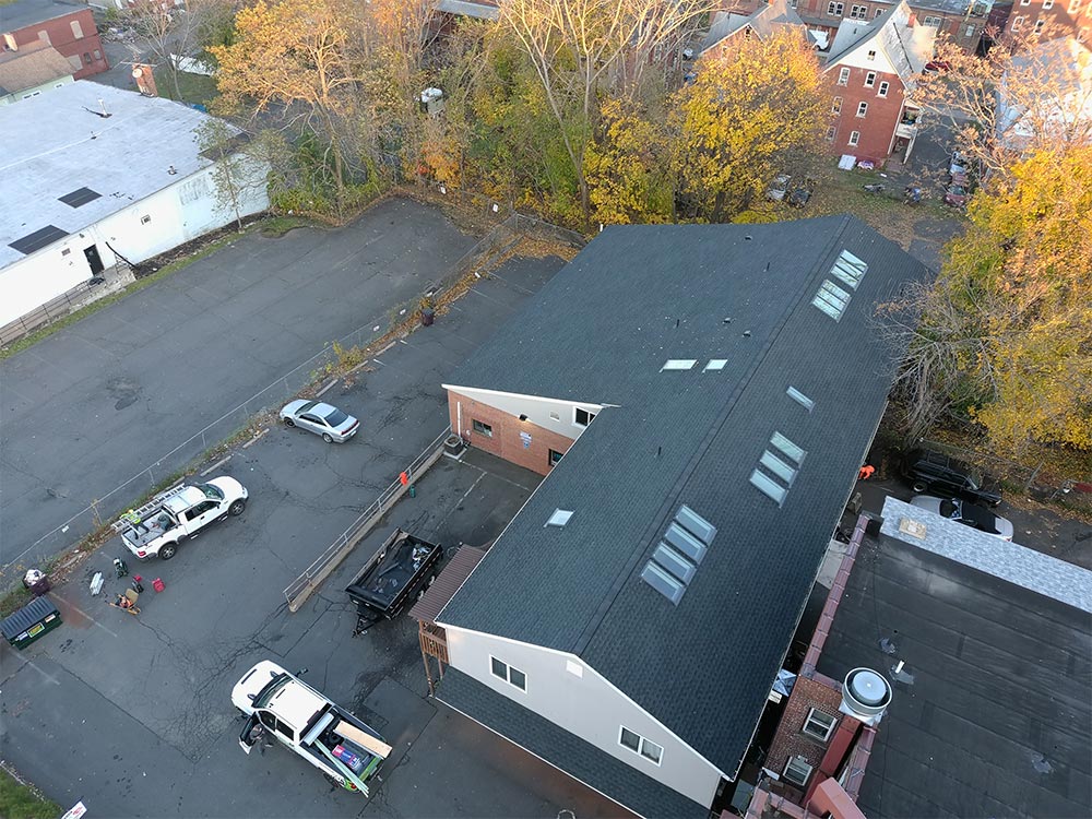 Portfolio Zaman Roofing Contractor | Commercial Building Downtown New Britain CT