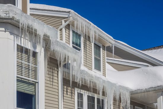 ice hanging on roof