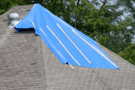 Tarp on a Roof