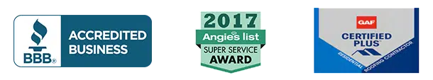 Accredited Logo 2017 Angies list super service award GAF Certified logo